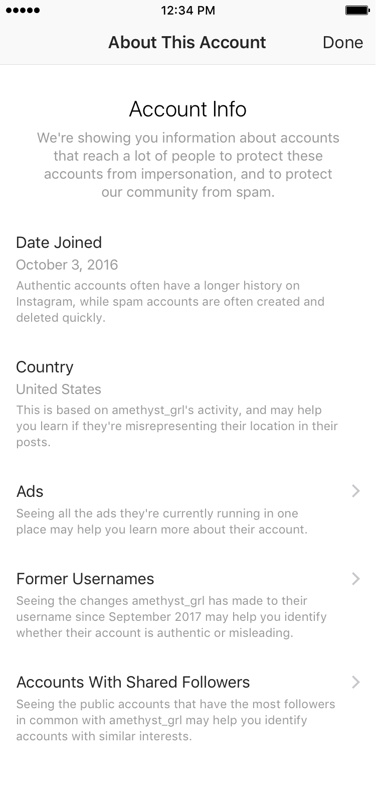 Instagram Verification Screenshot