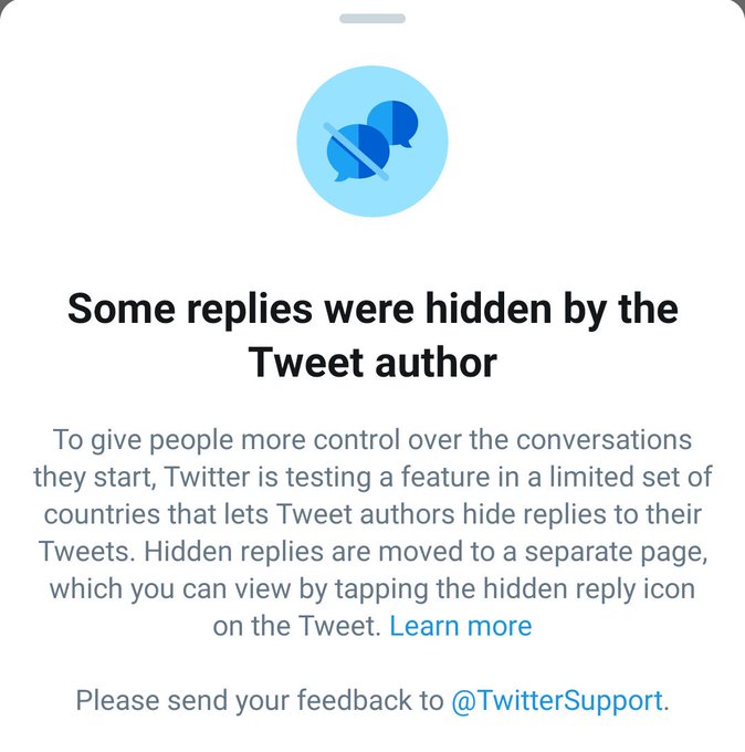 hiding tweet replies