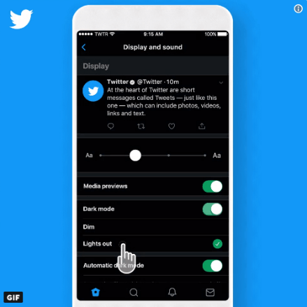 twitter dark mode screenshot
